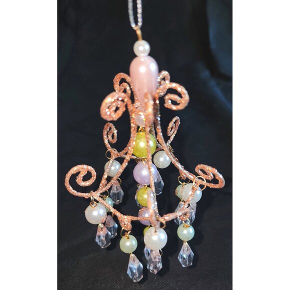 Vintage Pearlized Glass Crystal Christmas Ornaments Set - Picture 7 of 9